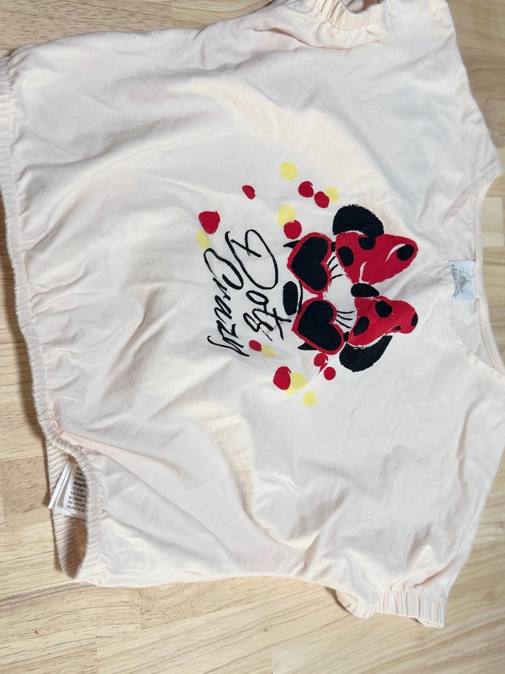 Disney Pink Top with Red & Black Minnie Graphic